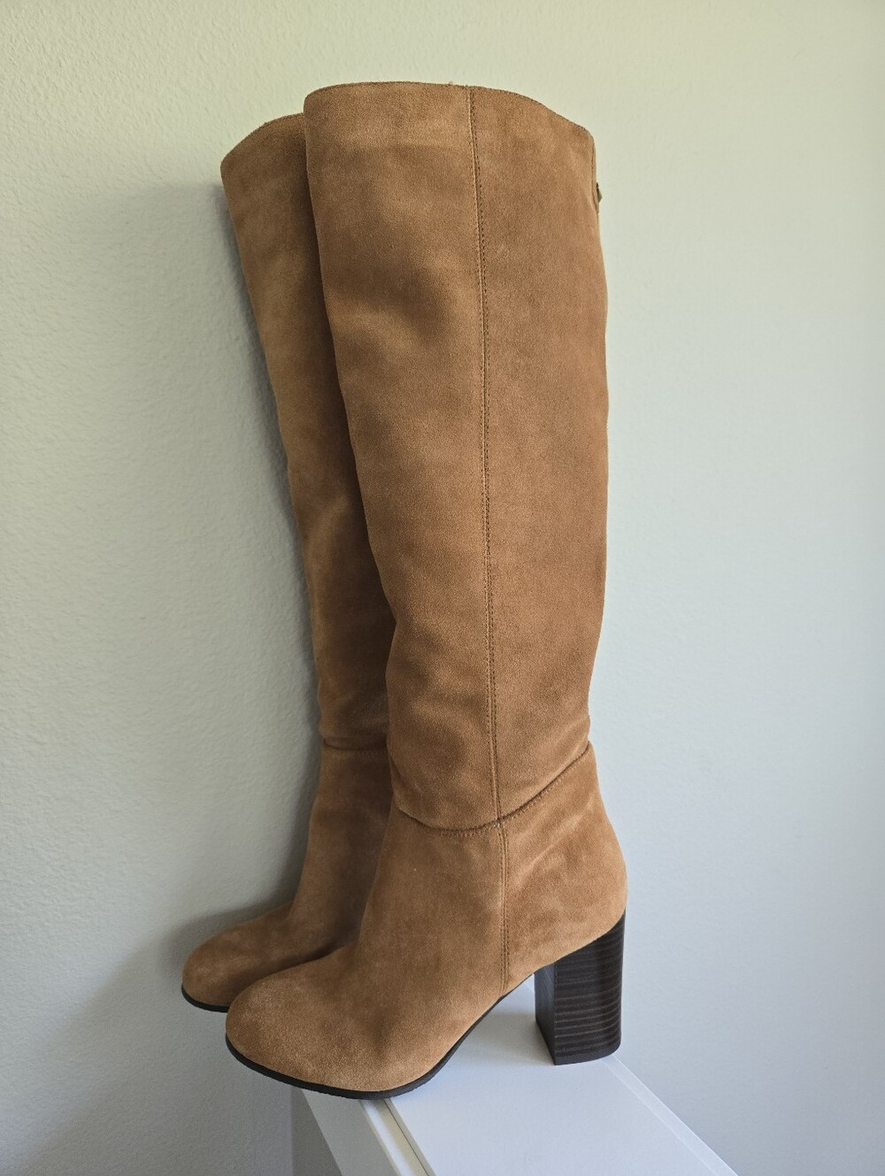 Sam Edelman Tall Suede Boots in Camel Brown